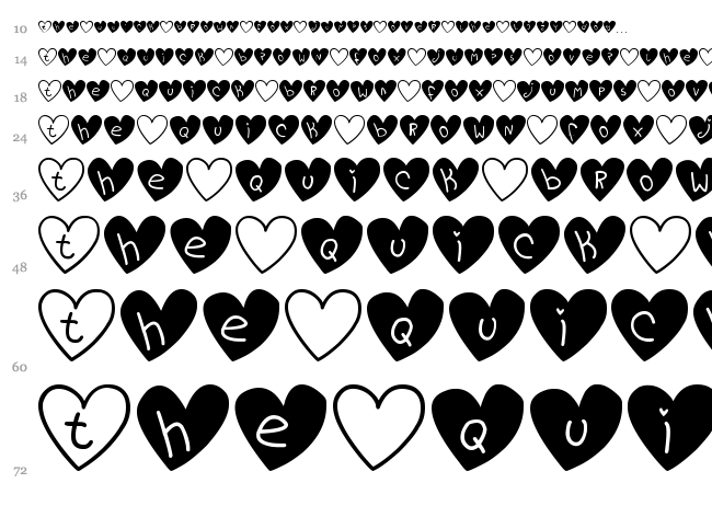 Love You TFB font waterfall